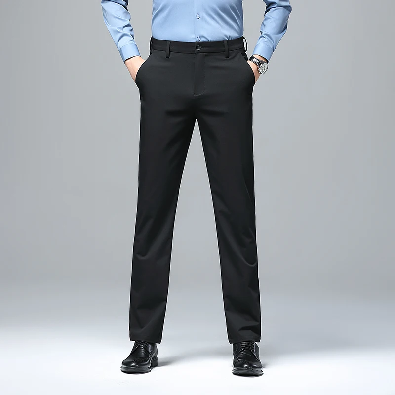 Summer Men'S New Breathable Smooth And Stylish Casual Straight Leg Pants Spring Fashion Comfortable Versatile Business Trousers