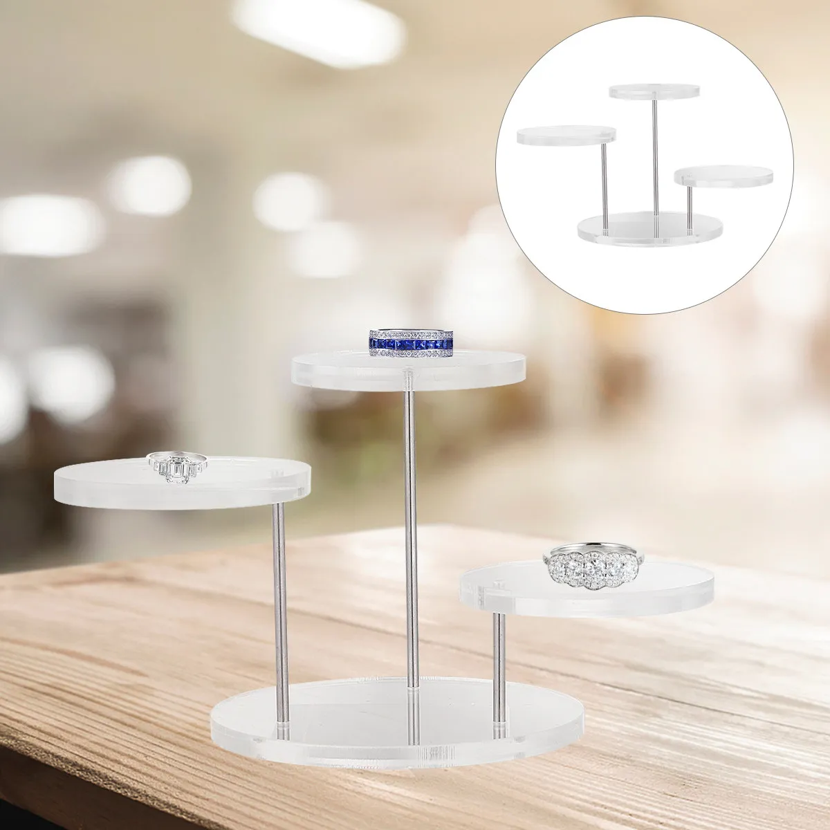 

1Set Ring Display Stand Multilayer Jewelry Display Rack for Store Home Showcase Premium Jewelry Presentation Organizer