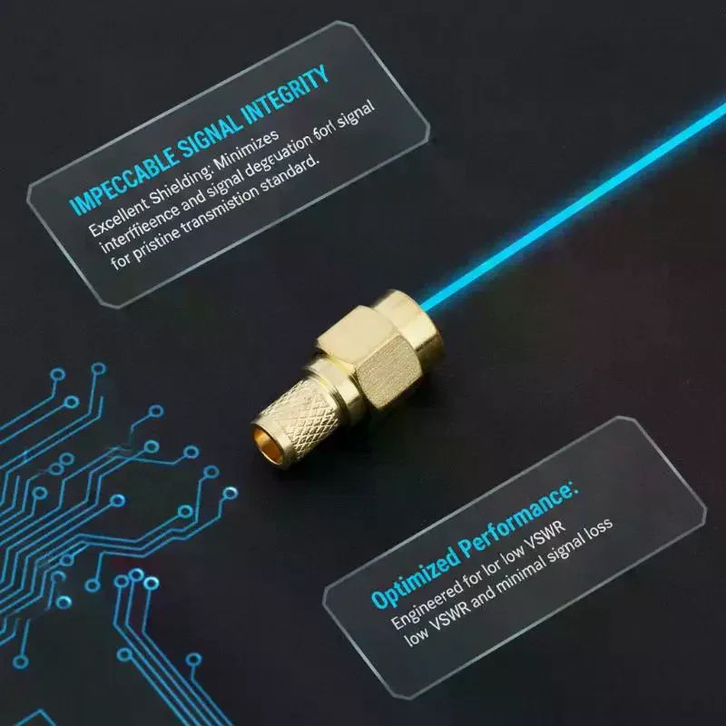 SMA Male Plug Crimp RF Adapter 1 Set Straight Low Loss Coaxial Connector for RG58 RG142 LMR195 Satellite Signal System