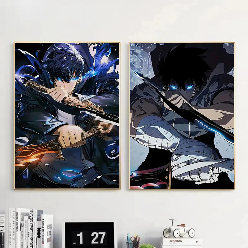 الكلاسيكية اليابان أنيمي سولو L-التسوية الملصقات غطاء رائع مانغا جين وو HD قماش لوحات صور فنية للجدران لعبة غرفة ديكور المنزل