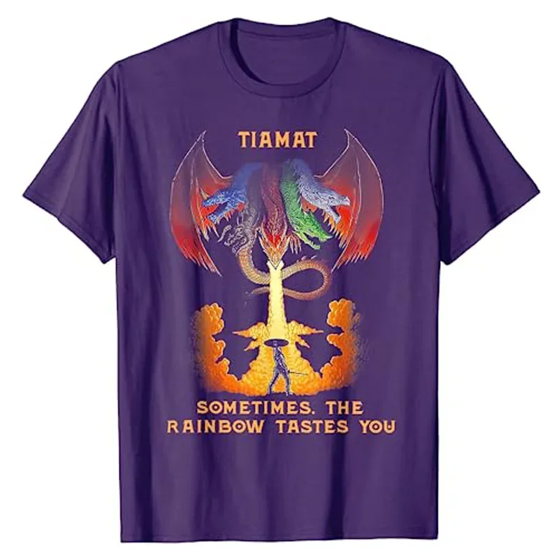 Funny Halloween Costume Novelty Gift Cute Dragon Lover Graphic Tee Tops Dragon Tiamat Sometimes The Rainbow Tastes You T-Shirt