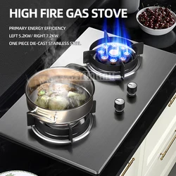 Energy Saving Gas Stove Embedded Double Stove Household Catering Equipment Tempered Glass Gas Stove