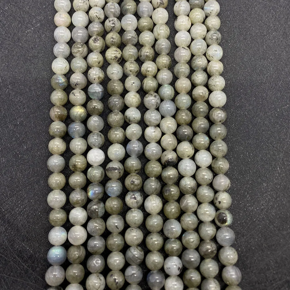 فلاش اللابرادوريت الطبيعي الخرز 6/8/10 مللي متر الجولة مصقول فضفاض الخرز الإكسسوار 1 ستراند ل قلادة سوار صنع المجوهرات
