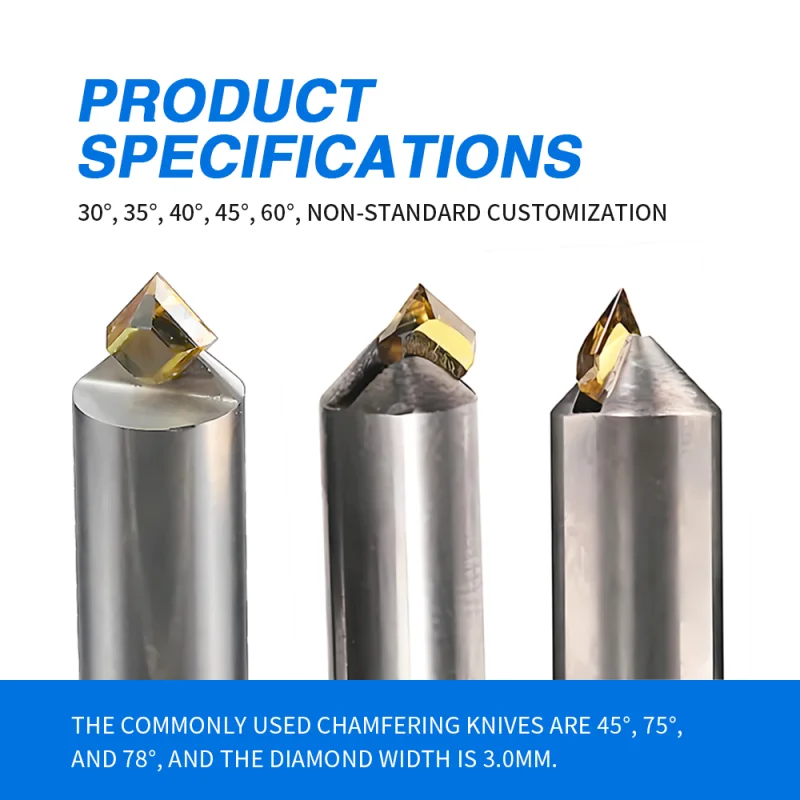 MCD Alat Ukir Bit Ukiran Pemotong Penggilingan Chamfering Berlian untuk Emas, Perak, Tembaga, Aluminium Akrilik Dll Dapat Disesuaikan
