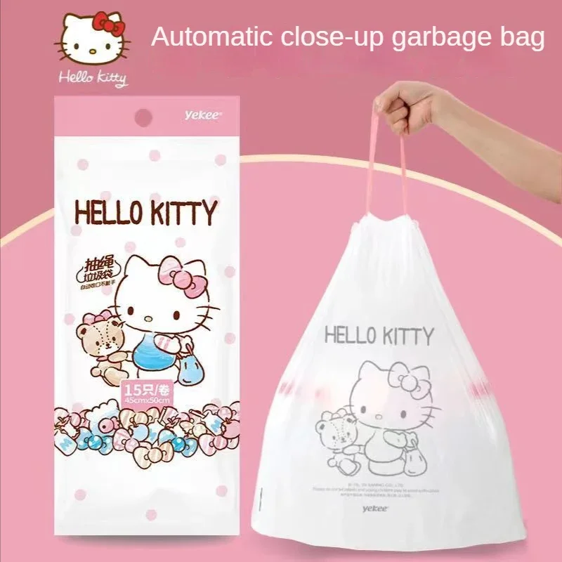 Hello Kitty Home Trash Bag Plastic Bag Home Garbage Bag Reusable Cute Cartoon Printing Supermarket Shopping Bag Boutique Bags