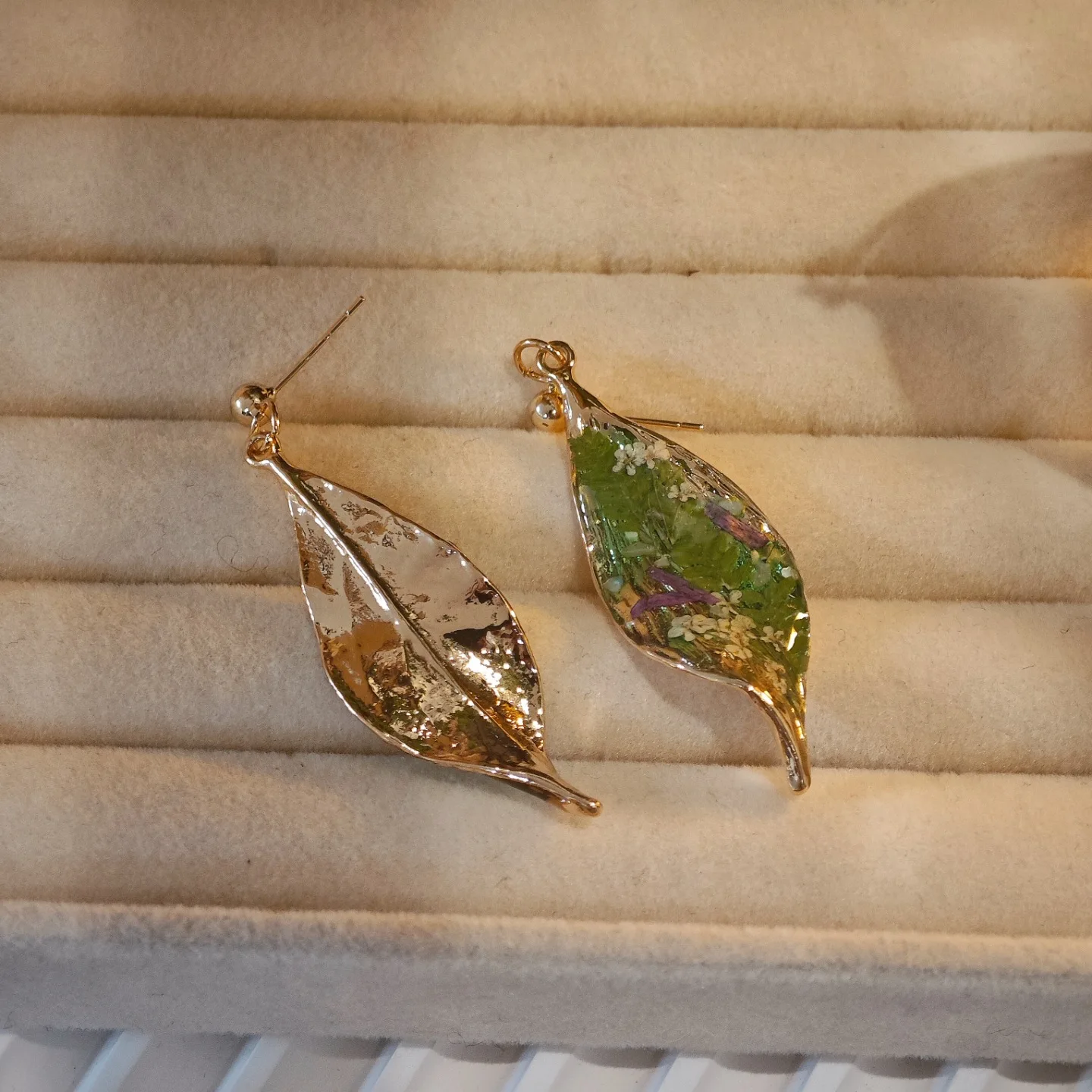 3324 بالجملة اليدوية ورقة النبات المجففة الزهور الحقيقية الأقراط الإبداعية أنيقة الأذن مجوهرات عيد الميلاد عيد ميلاد عطلة هدية #4