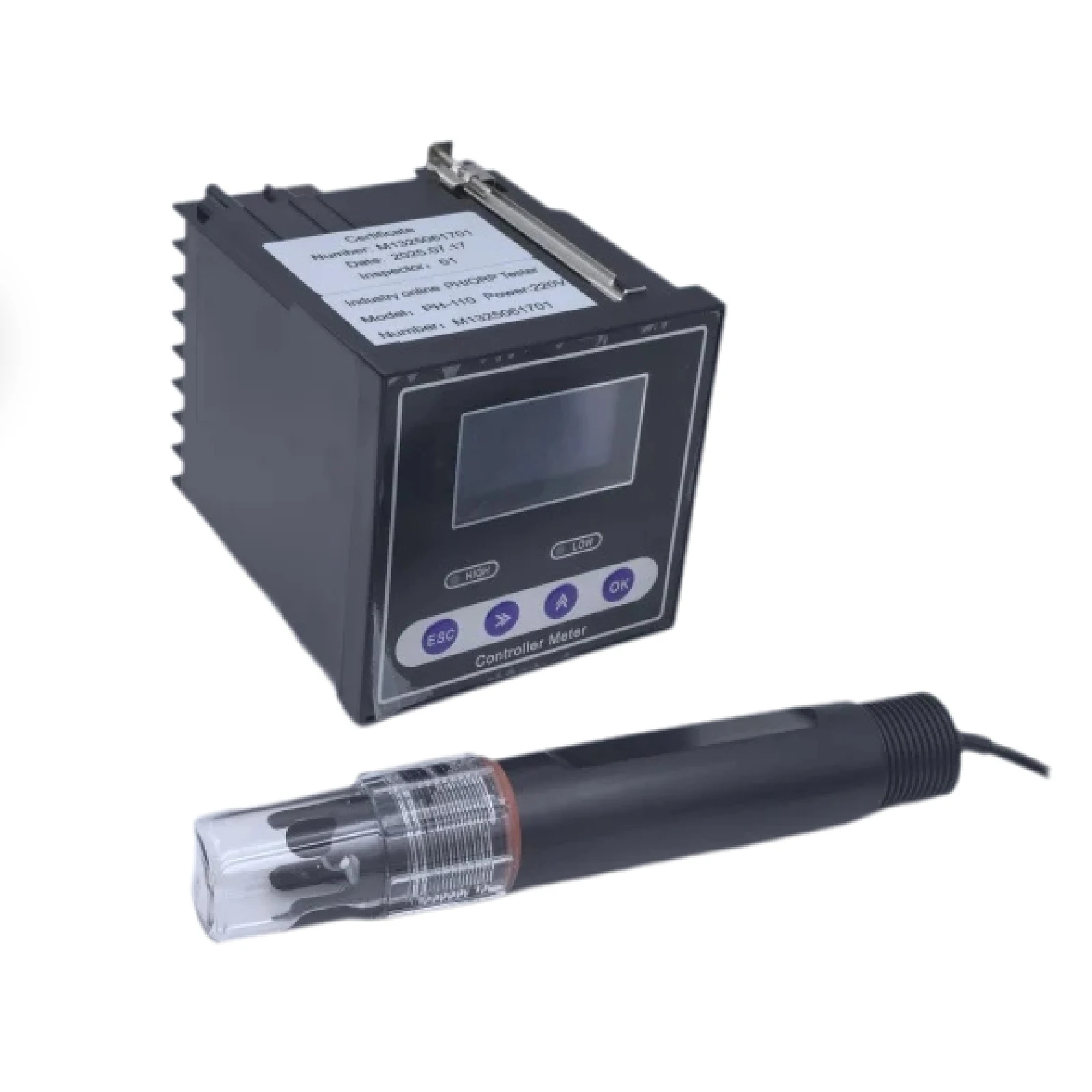 4‑20mA RS485 온라인 pH 센서 산업용 pH ORP 미터 컨트롤러 PH-110 폐수 산도 모니터 고온 패널 장착 장치