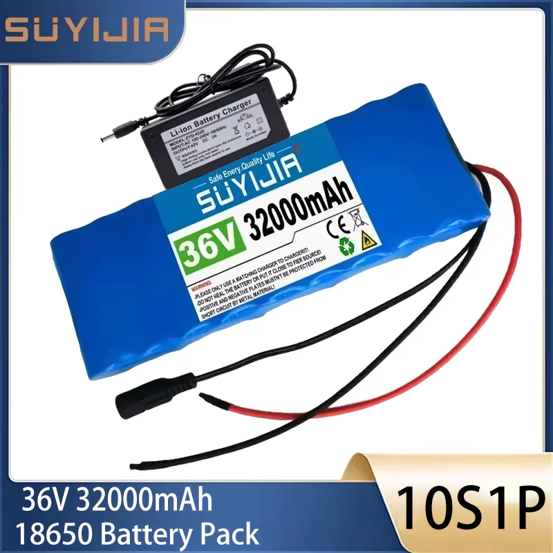 10S1P 36V 32000mAh BatteryPack 18650 Rechargeable Li-ion Battery with BMS for Sweeper Power Electric Scooter Electric Skateboard