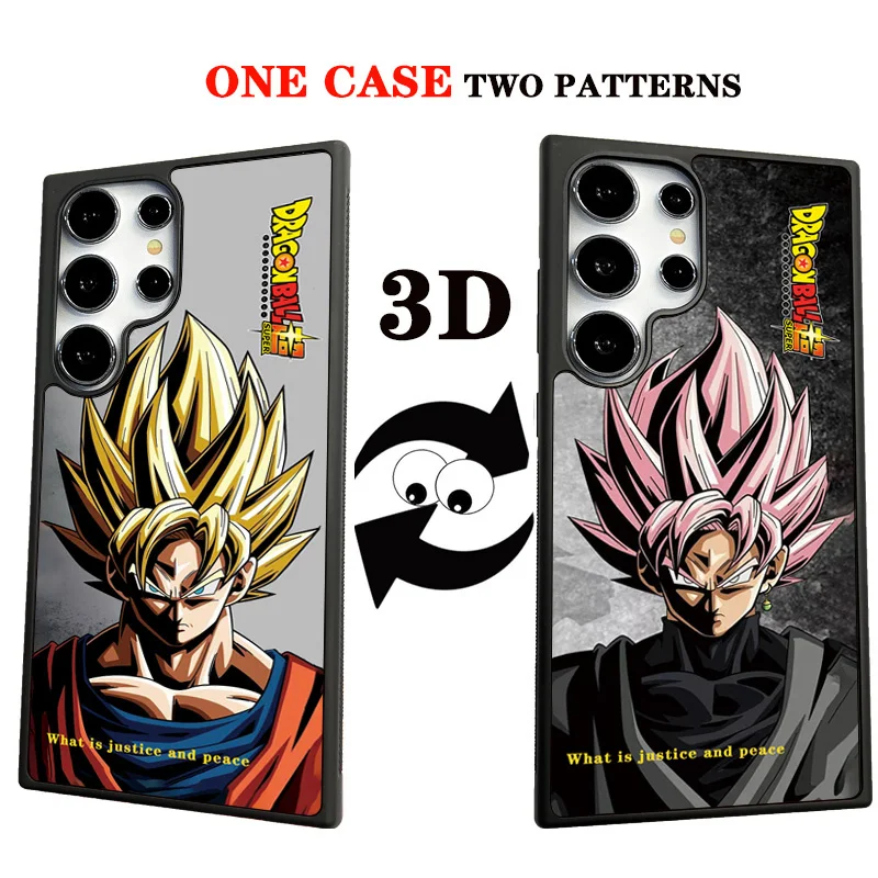 Anime Dragon Ball Goku Vegeta Saiyan 3D Changing Visual Phone Case for Samsung Galaxy S25 S24 S23 S22 Ultra Plus Cover Shell