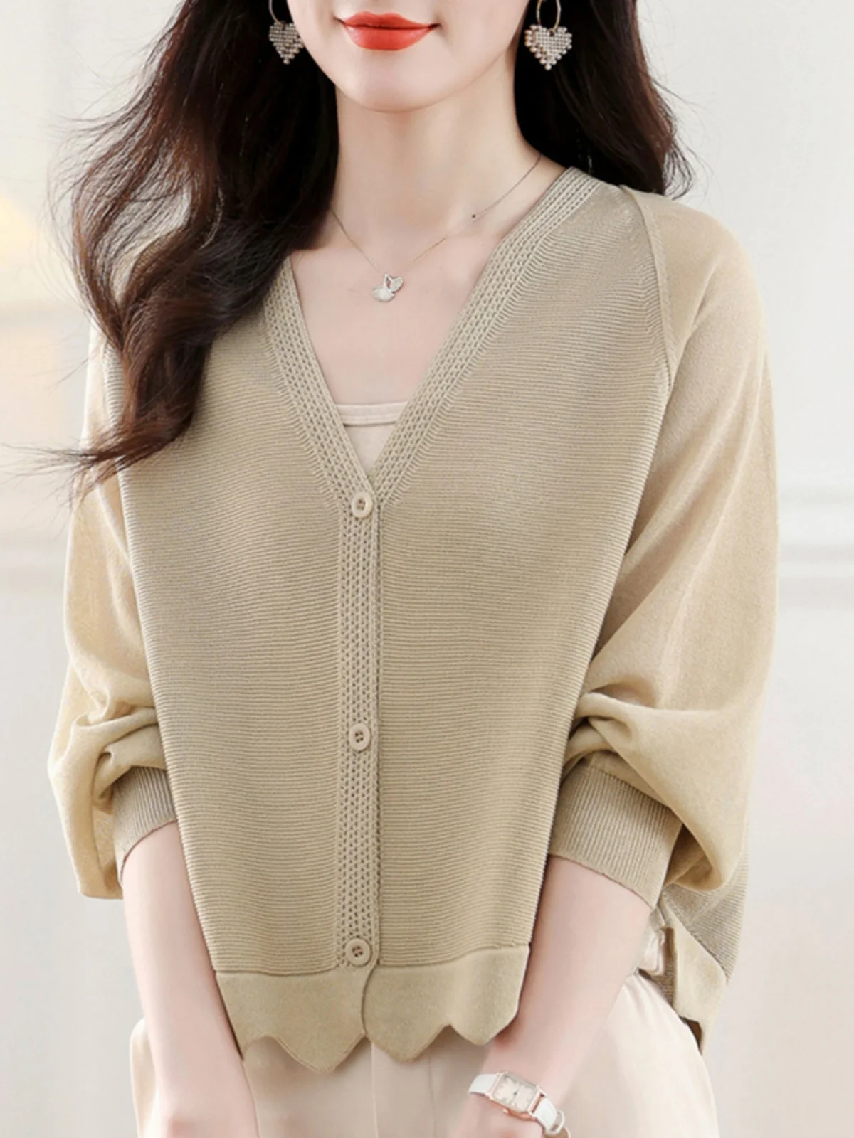 High Quality Thin Ice Silk Knitted Sunscreen Cardigan for Women's Summer Outerwear, Air-conditioned Cover Up, Shawl Jacket