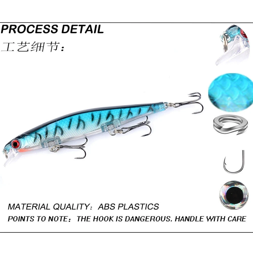 1pc Laser Sinking Minnow Fishing Lure 11cm/13.5g Long Cast Trolling Artificial Hard Bait Jerkbait Pike Carp Fishing Tackle - view 2