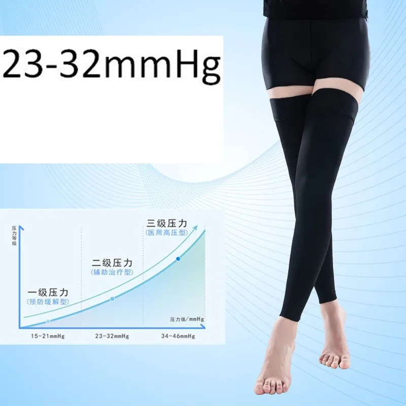 Women Footless Compression Stockings 23-32mmHg Gradient Pressure Support Relieve Varicose Veins Edema Travel Leg Fatigue