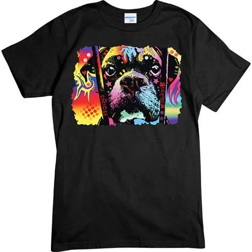 Men T Shirt Fashion Printed T-Shirt Pure Cotton Men Neon Choose Adoption Boxer Dog Short Sleeve Tee Shirts Digital Printing