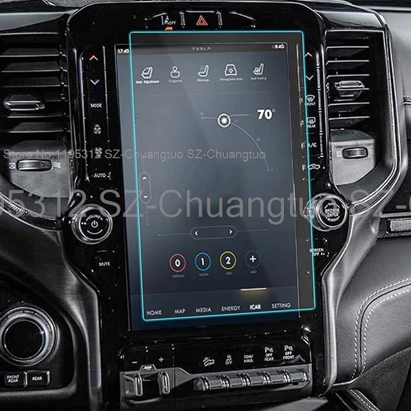 Tempered Glass screen  Protector for  Dodge Ram 1500 2500 3500 2019 2020 2021 12-Inch Car Navigation Touch-Screen