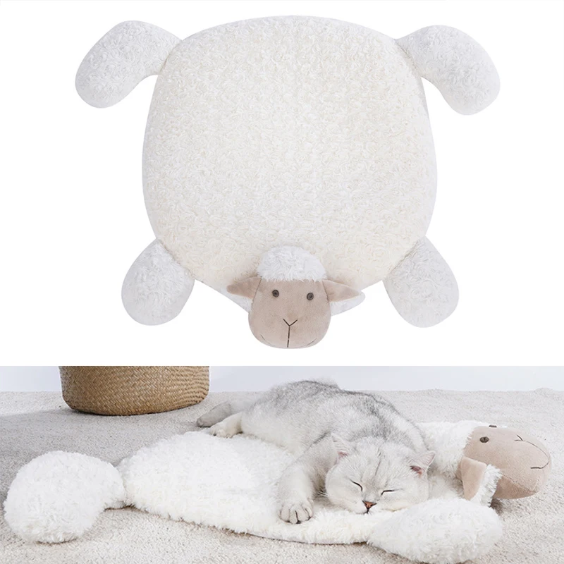 

Soft Cat Bed, Sheep-shape Mat - Lightweight Nap Pad for Small Dogs and Cats - Soft Comfortable Warm Breathable Washable