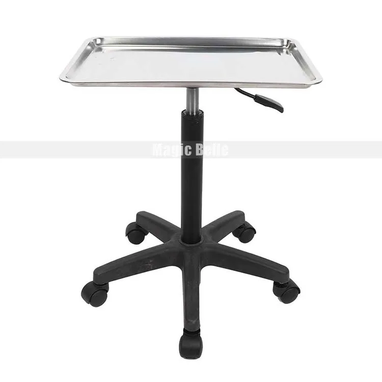 MultiFunctional Adjustable Base Stainless Steel Premium Aluminum Instrument Tray Trolley for Beauty Salon Nail Tattoo