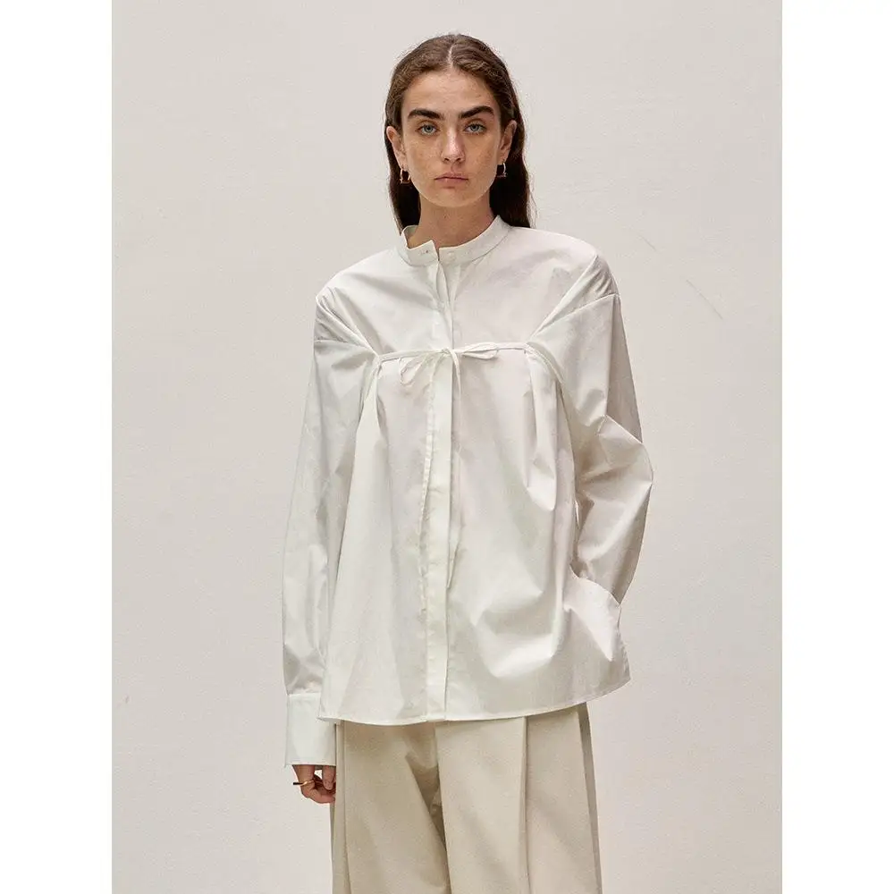 

Casual Women's Long Ne round Ribbon Top SVE Thin Loose Fit Cosplay Costume Anime Themed Long Sve Faion Item