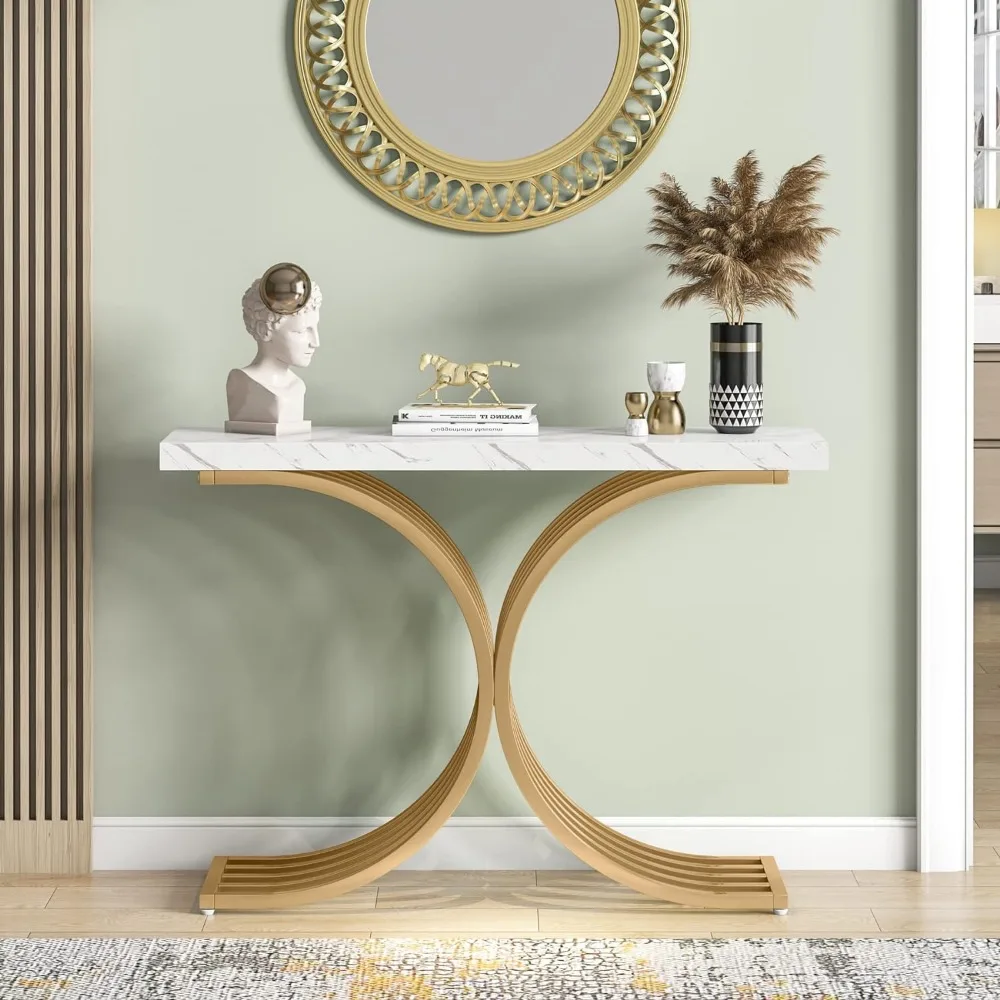 41 inches Gold Entryway Console Table, Sofa Table Accent Table for Living Room
