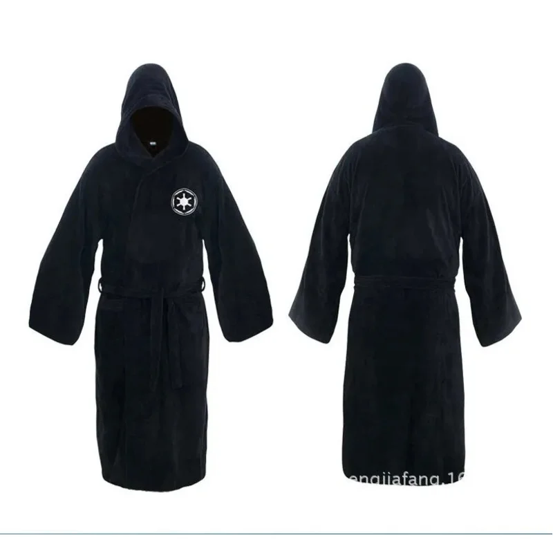 Bata de franela para hombre con capucha, bata gruesa de estrella, Caballero Jedi, disfraz de Cosplay para hombre, pijamas, albornoz para amantes del invierno