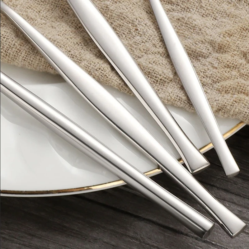 24pcs Shiny Silver Cutlery 304 Stainless Steel Silverware Dinnerware Set Flatware Drop Shipping