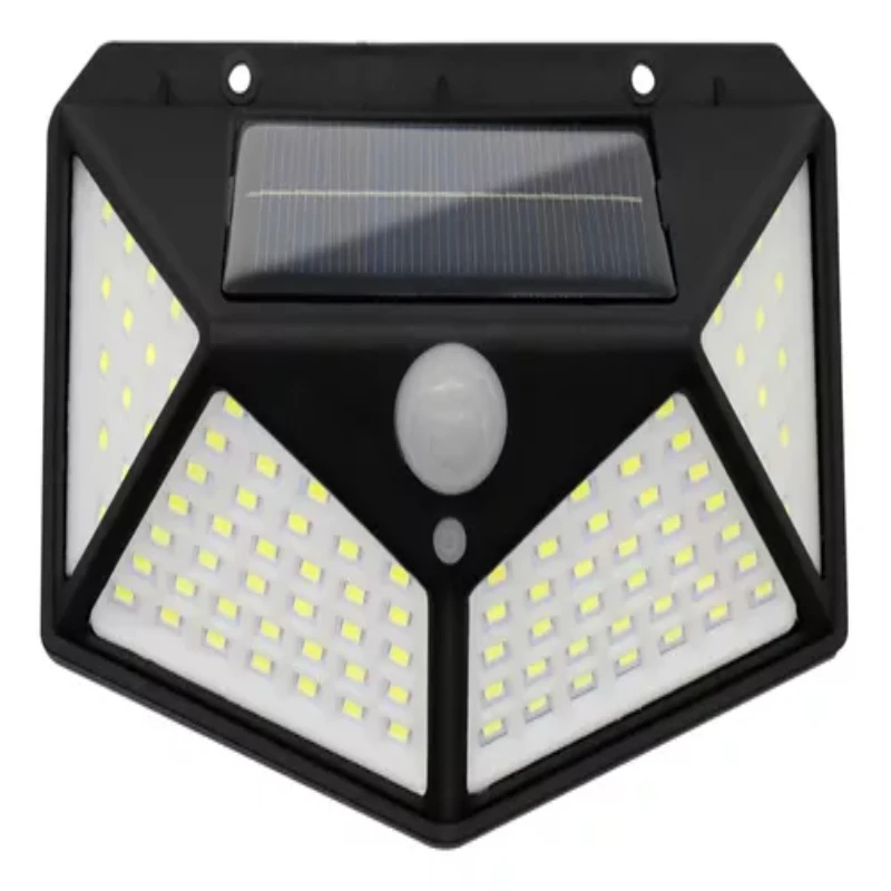 5 Parede Solar 100 Leds Luz Balizador Jardim Lumin Solar Lumin