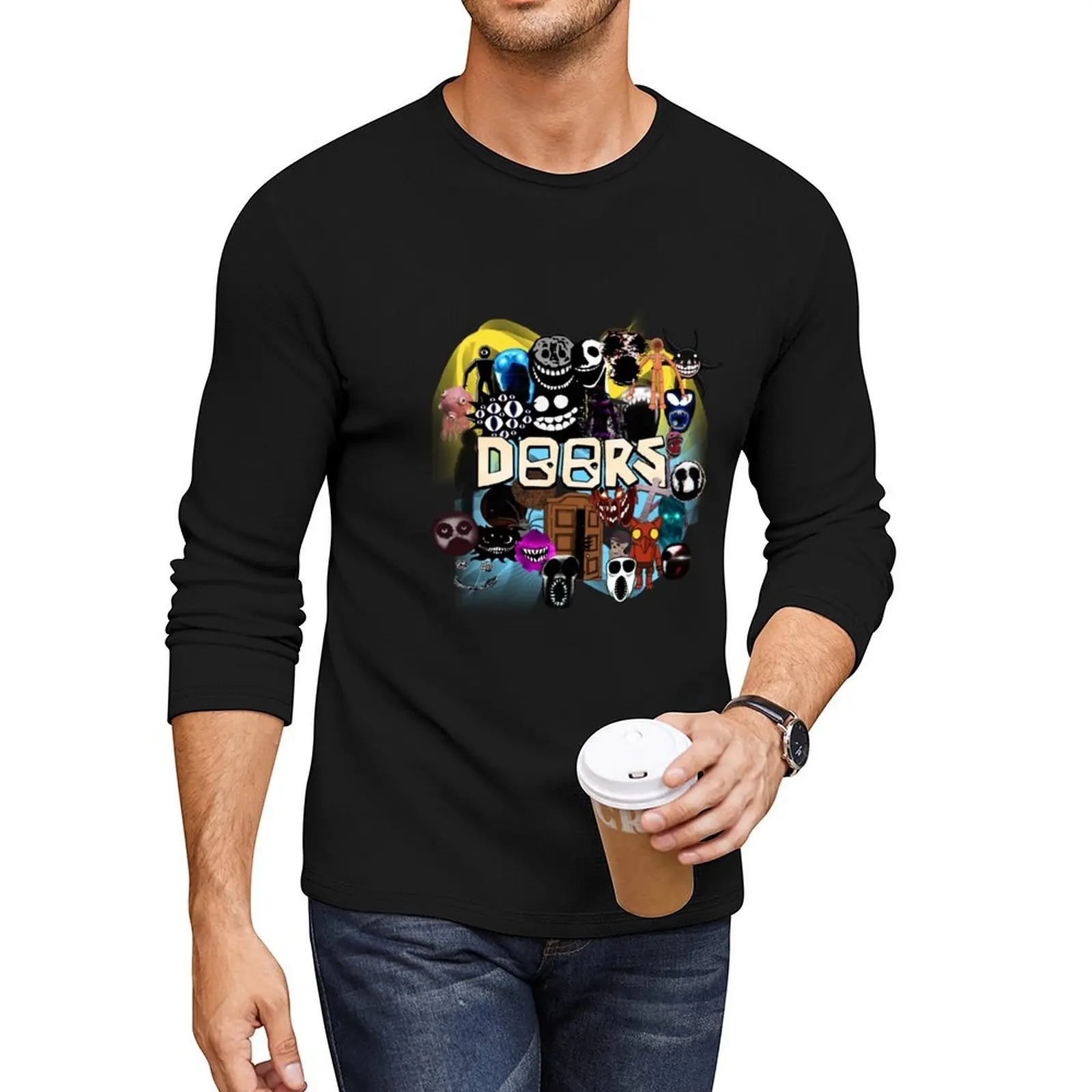 

Doors All the Entities New Doors Game Update Long T-Shirt cute tops mens champion t shirts