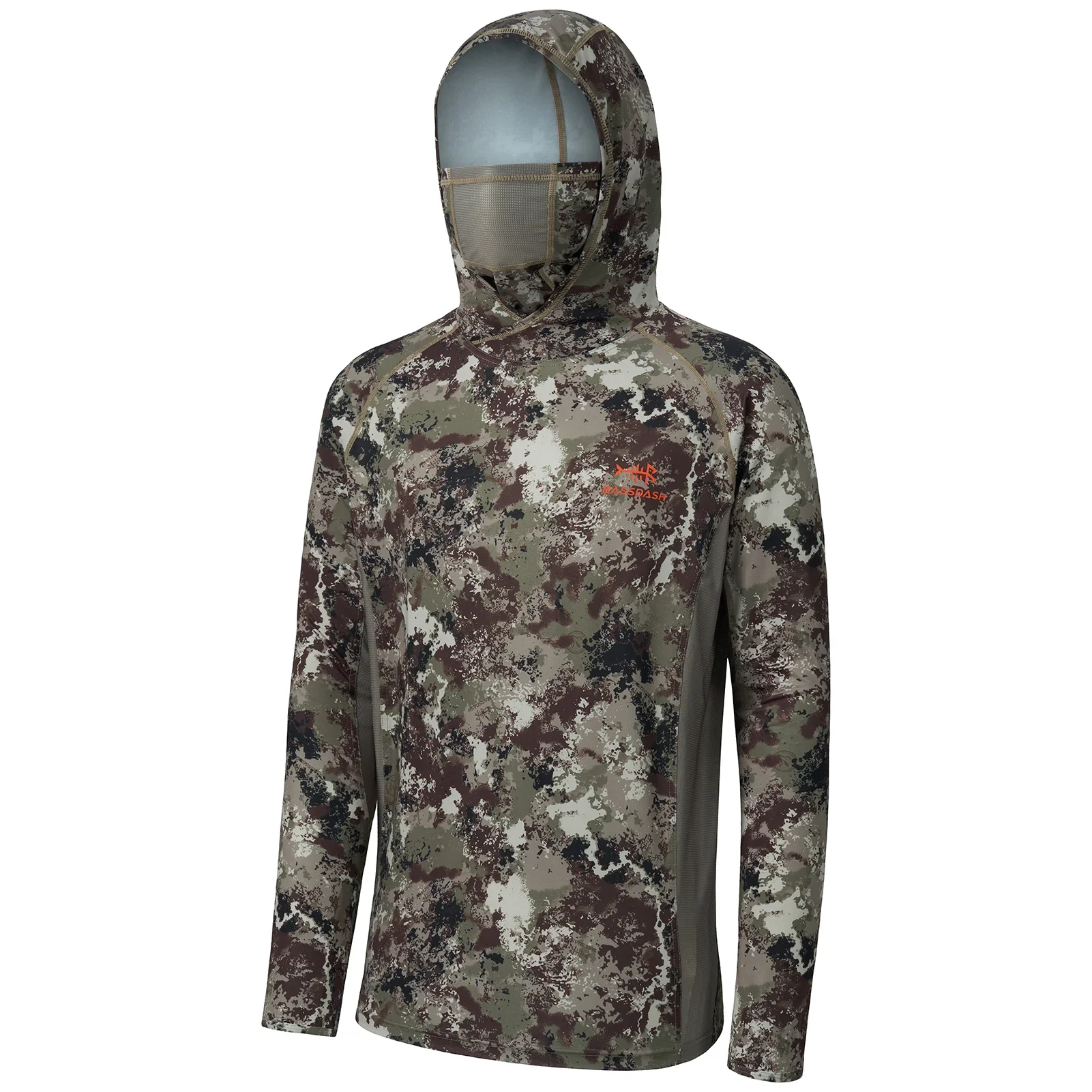 Bassdash UPF 50+ Herren-Jagdhemden mit Maske, langärmliger Camo-Angel-Hoodie – Detail 5