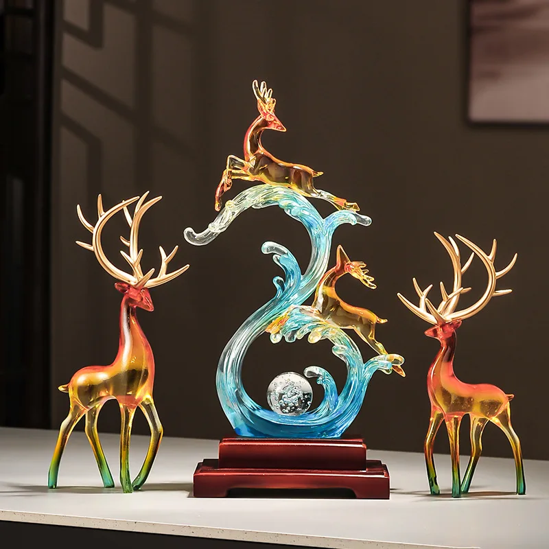 

Entry entrance Lucky Deer ornament A pair of living room home Wangzhai office high-end atmospheric and high-grade decorations