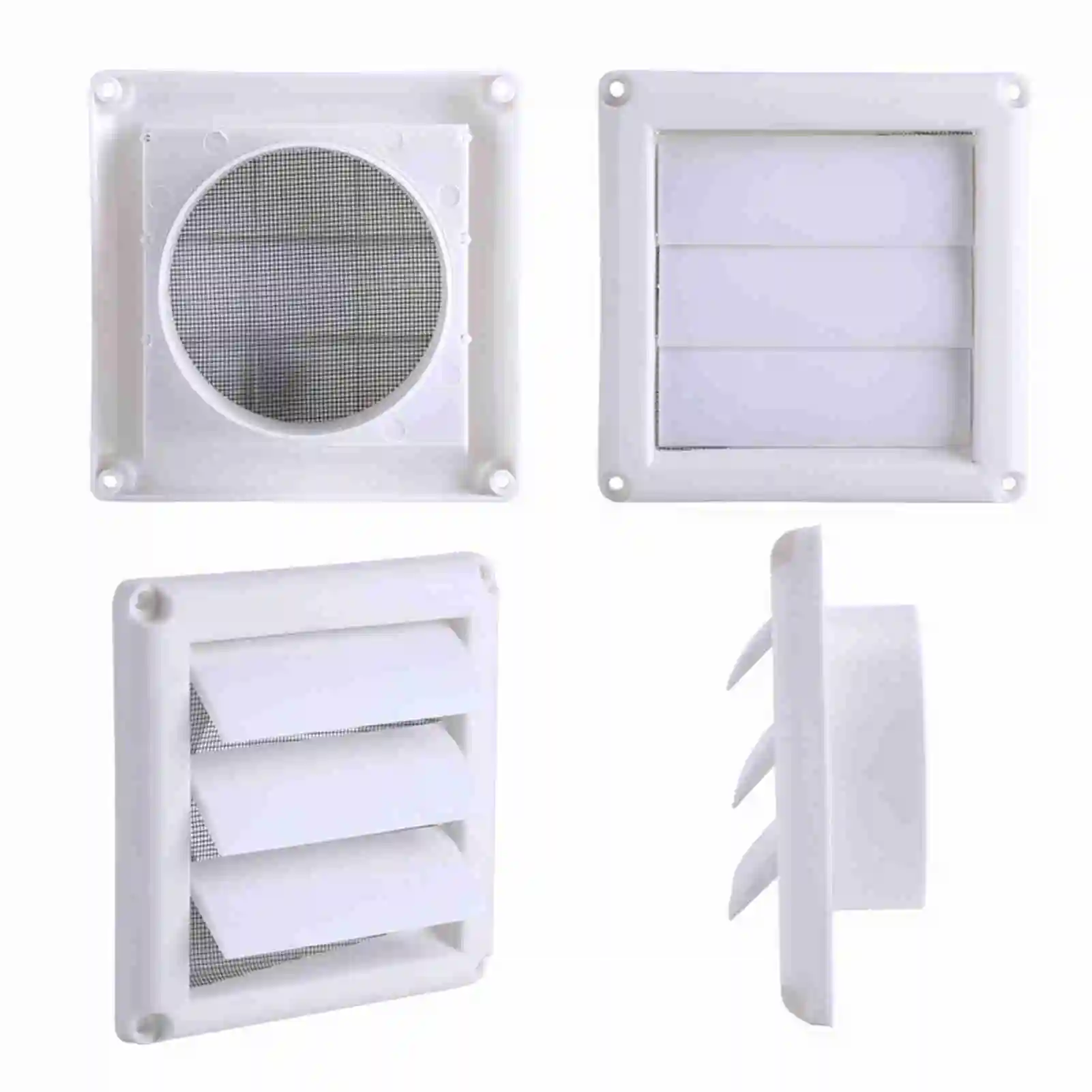 Air Vent Grill Pastic Wall Vent Air Vent Plastic Air Vent Grille Cover 3 Flaps Wall Duct Ventilation Grill With Net New