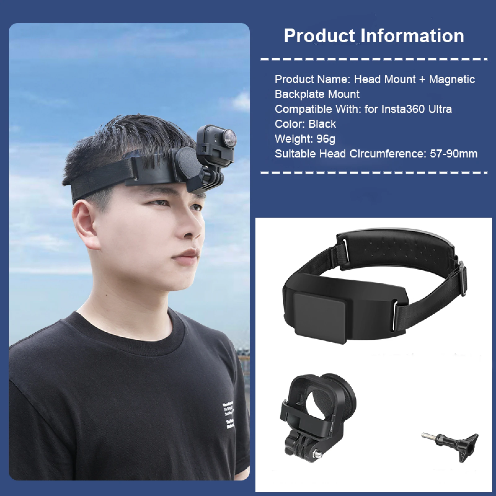 

Magnetic Quick Release Headband for Insta360 go ultra Sports Camera First View Accessories