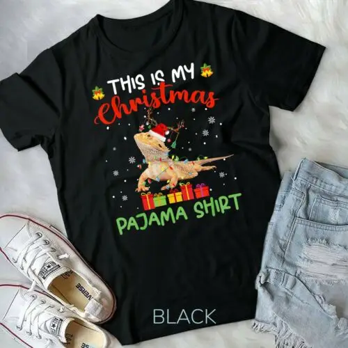 This Is My Christmas Pajama Shirt Santa Bearded Dragon Lover Unisex Youth TShirt