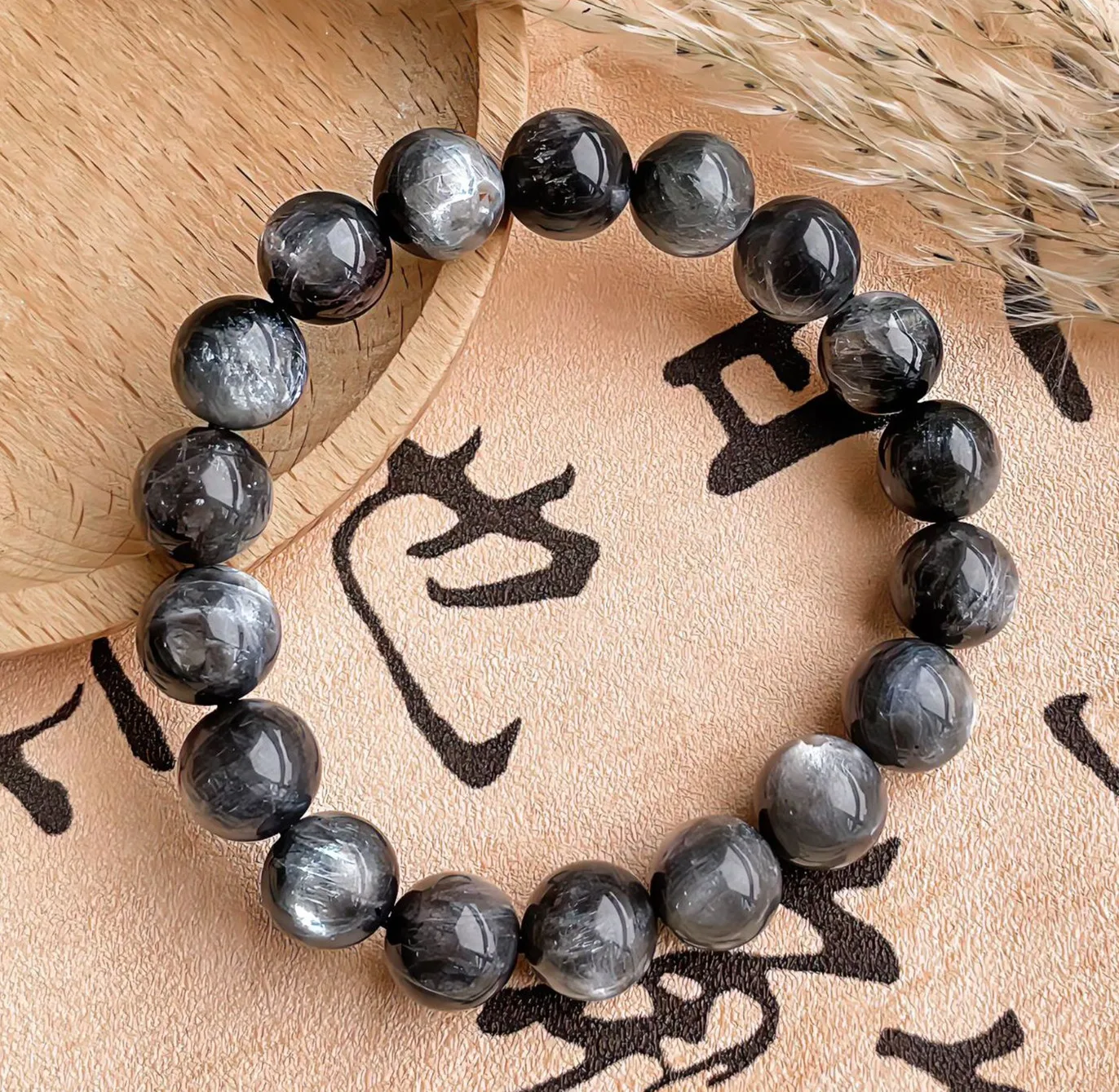 

Natural Black Sunstone Moonstone Starlight Bracelet Women Men 8mm 10mm Stretch Flash Light Crystal Round Beads AAAAAA