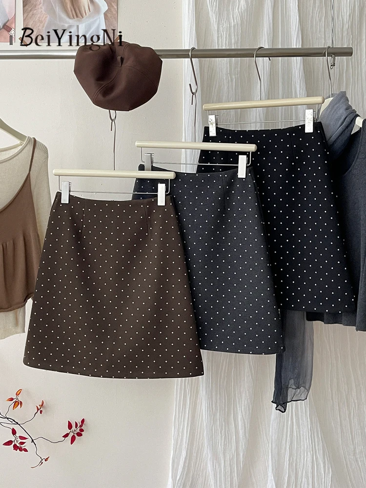 Beiyingni Retro Woolen Short Skirts Women Korean Leisure High Waist A-line Skirt Hotgirl Autumn Winter Versatile Pack Hip Skirt