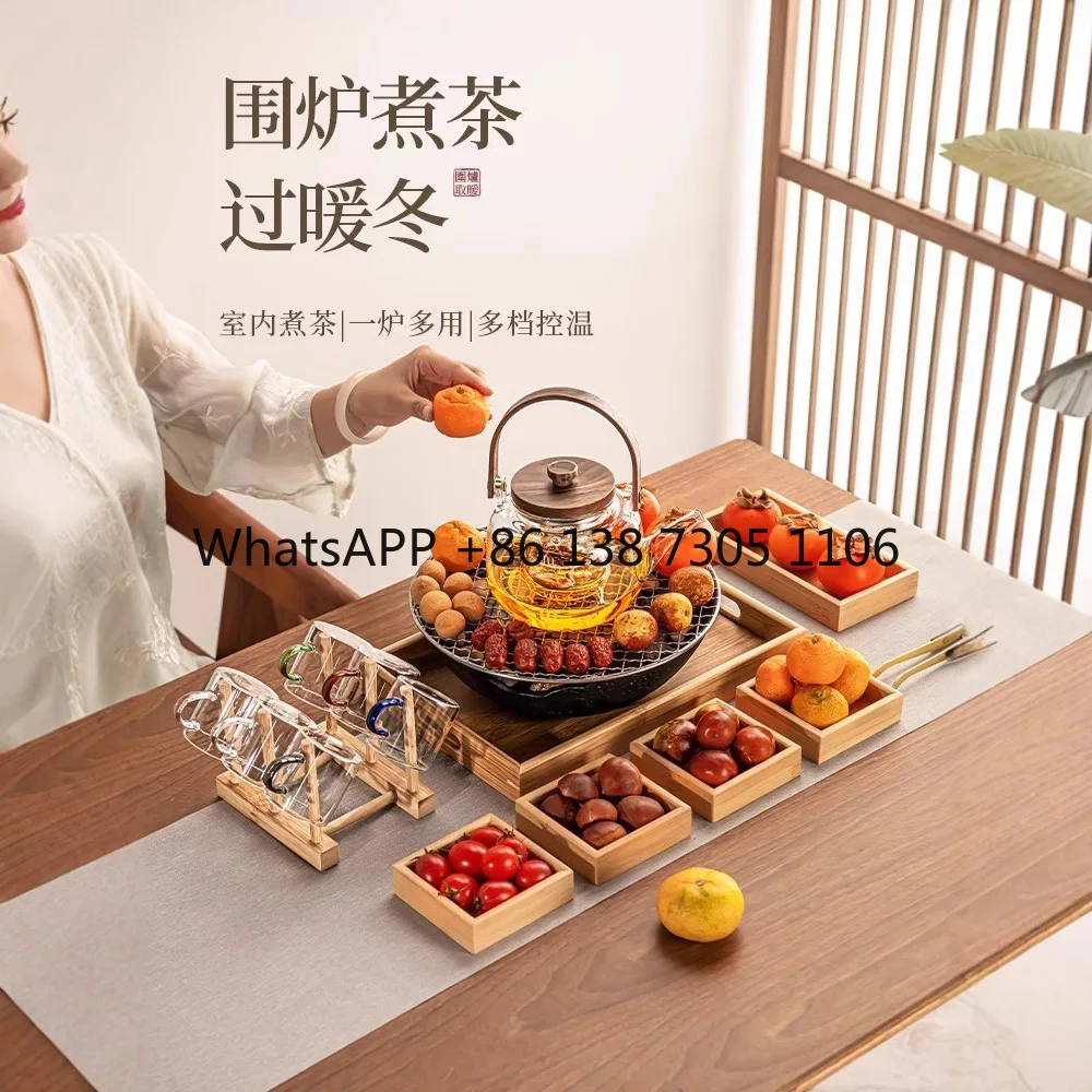 

Furnace tea maker Household indoor electric ceramic stove Baking stove set Baking milk tea can Glass teapot utensils