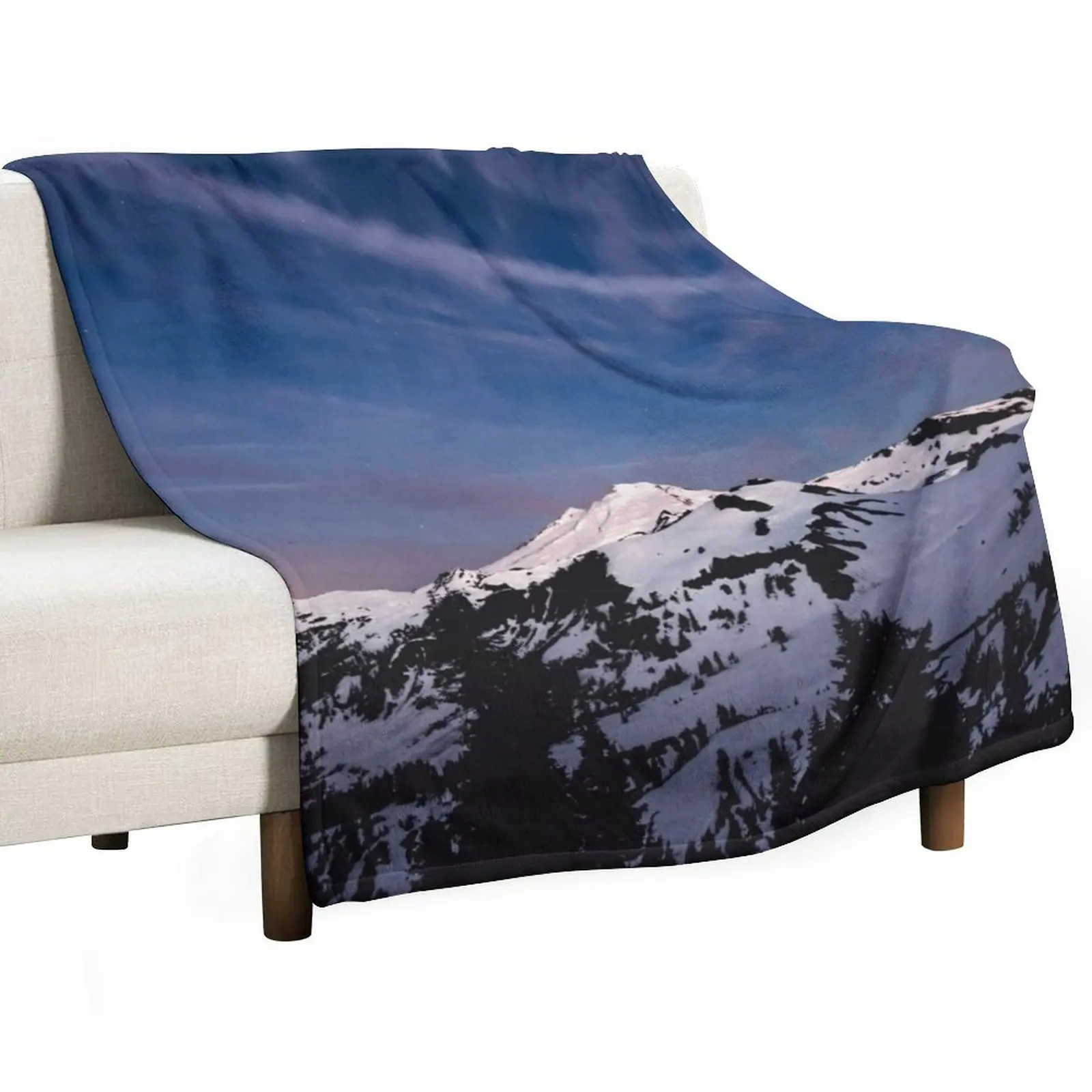 Mount Baker by Starlight Throw Blanket christmas gifts christmas decoration Blankets