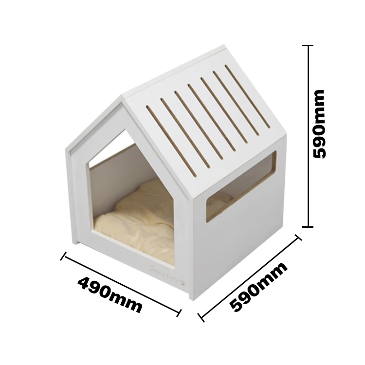 Massivholz-Haustiermöbel, Katzenhaus, kleine Hundehäuser aus Holz, für den Innenbereich, weiße Hundekisten ohne Tür