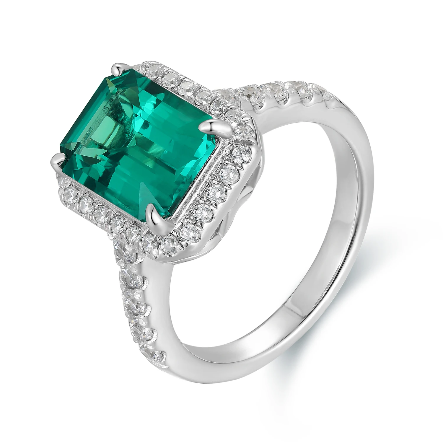 

Anster Jewelry Classic S925 Lab Grown Emerald Gemstone Jewelry Ring for Women Daily Fashion Accessories High Quality