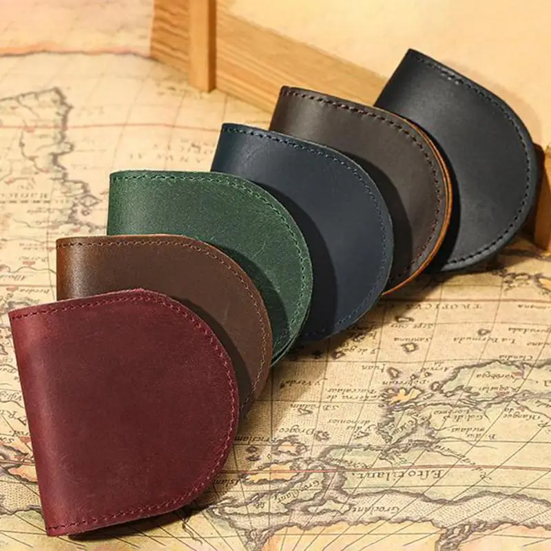 Kleine Echtleder-Münzbörse für Damen, Mini-Geldbörsen für Kinder, Geldklammer mit Verschluss, Clutch-Hobo-Taschen, Geschenkbeutel für Herren, Neue Handarbeit – Detail 1