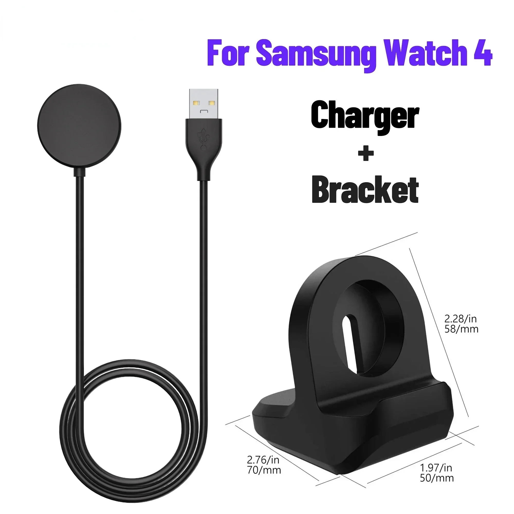 charge Cable For Samsung Galaxy Watch 7 5 4 6 Classic Stand Dock Bracket For Galaxy Watch 3 Active 2 USB Charging Adapter Cables