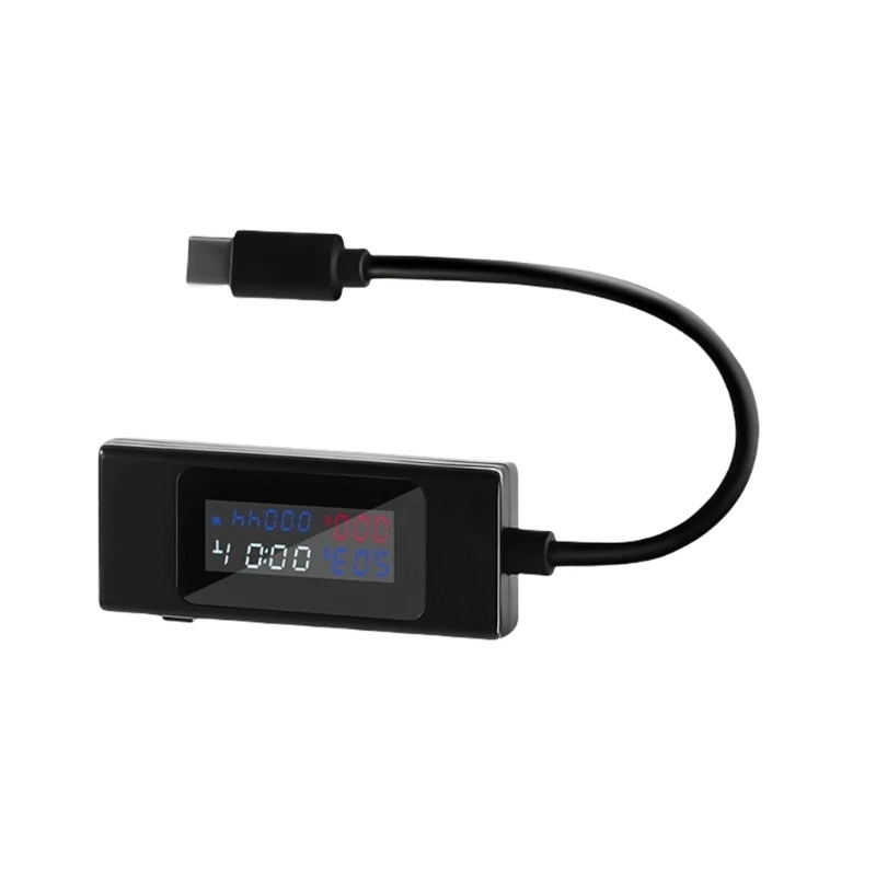 

Easy to Carry USB C Digital Power Meter Tester for Voltages, Current, and Capacity Drop shipping