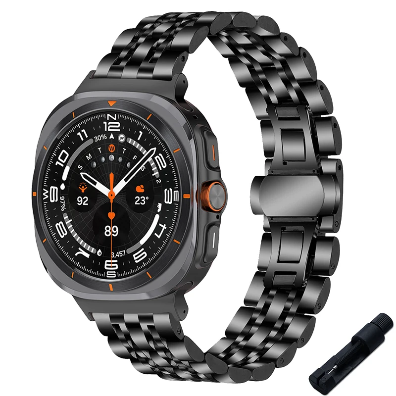 

Ремешок из нержавеющей стали для Samsung Galaxy Watch 7 Ultra, сменный металлический браслет для наручных часов 47 мм