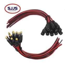 【20-2PCS】12V Dc Connectors Male Female Jack Cable Wire Line Adapter Plug Power Supply 5.5 x 2.1mm