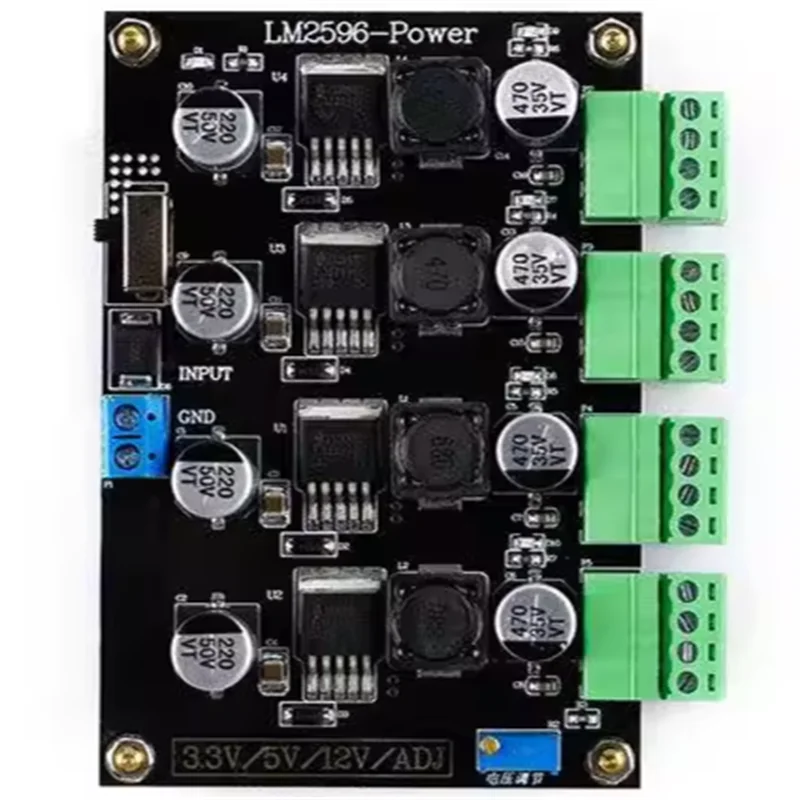 1pcs LM2596 multi-channel switching power supply 3.3V/5V/12V/ADJ adjustable voltage output power supply module