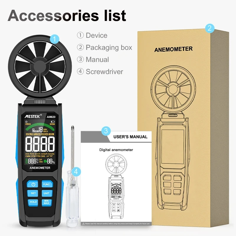 เครื่องวัดความเร็วลมและกระเป๋าอัจฉริยะ, AM620วัดความเร็วลมได้อย่างแม่นยำ