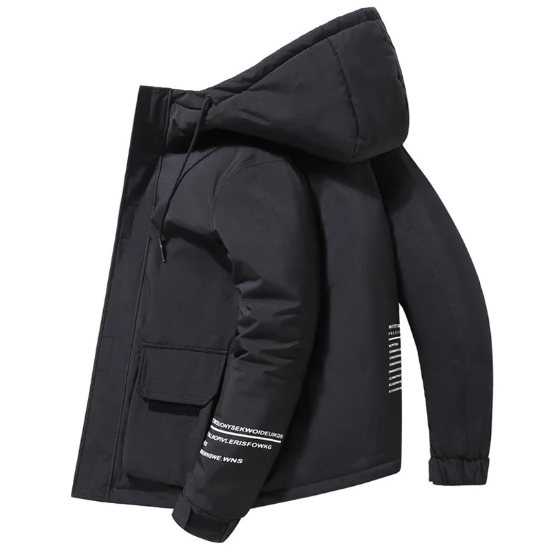 Winter Jacket Men Thick Warm Coats Mens Duck Down Hooded s Fashion Letter Print Women New 2023 Streetwear Puffer