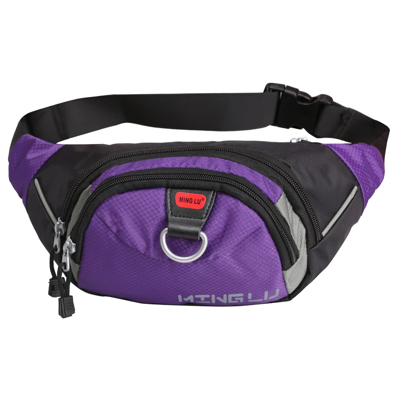 Factory wholesale nylon sports running waterproof waist bag sling crossbody custom woman fanny pack