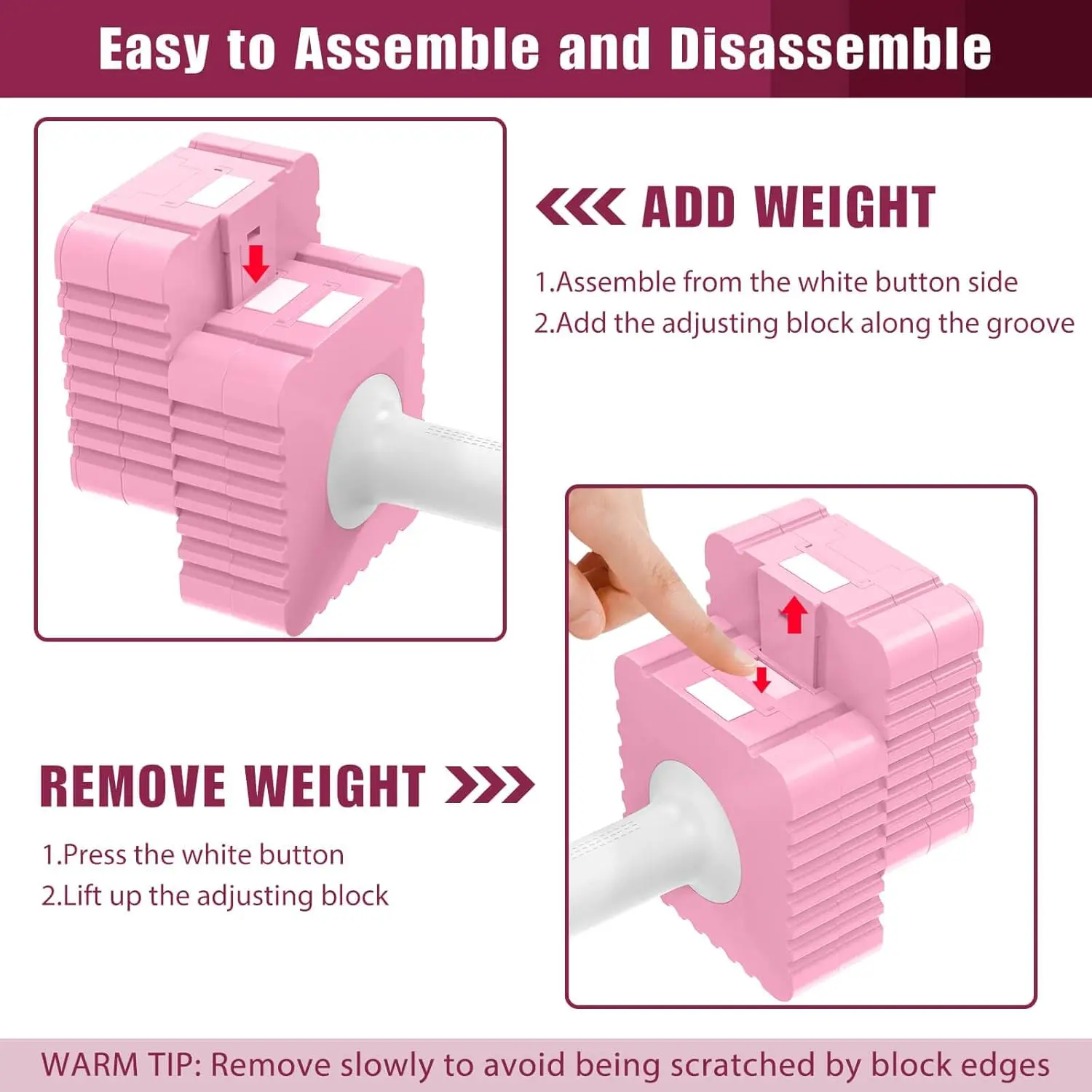 Regulowane hantle, zestaw 2 sztuk, 1,5-5,7 kg każda, do ćwiczeń fitness w domu dla kobiet i mężczyzn