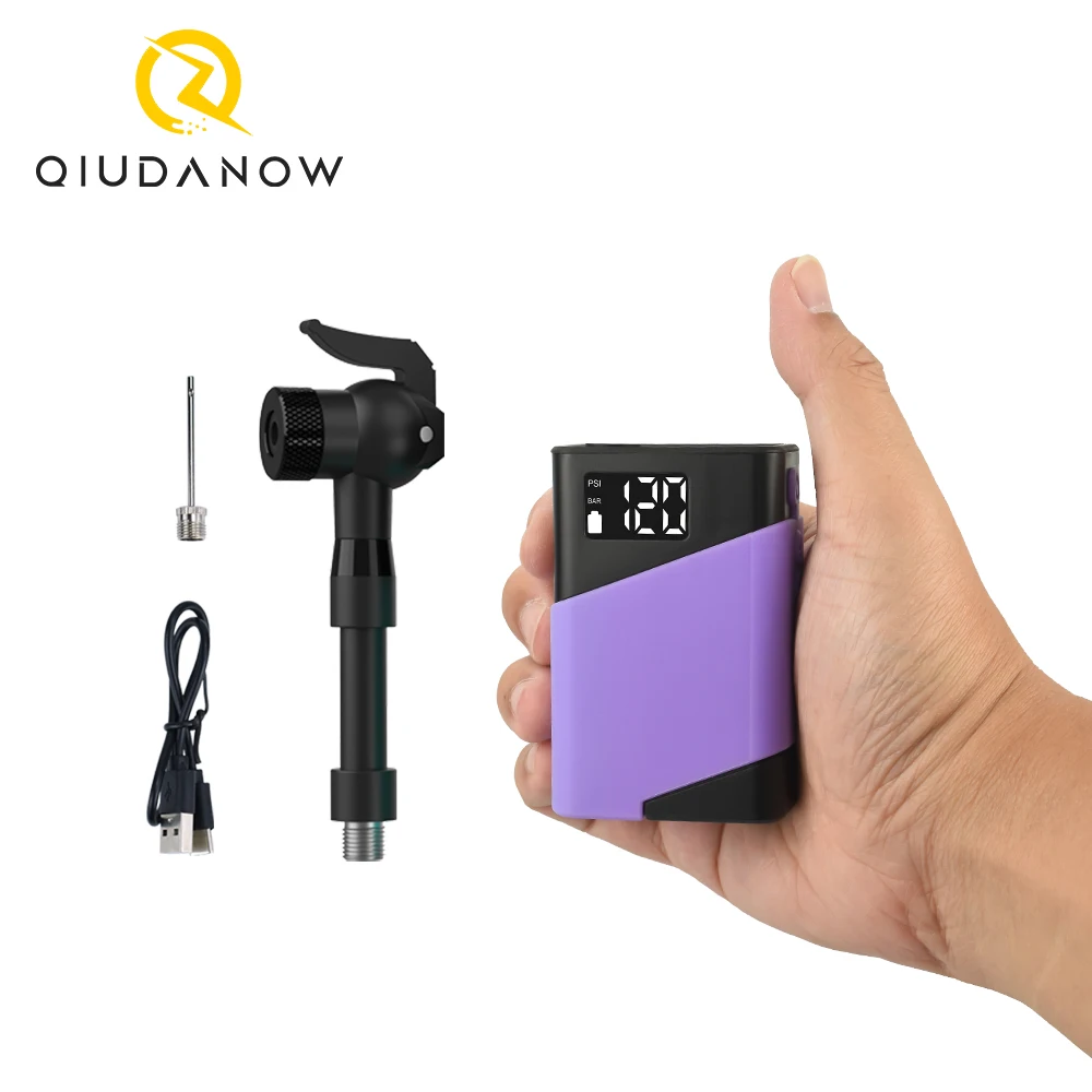 

Электрический велосипедный насос на 120 фунтов на квадратный дюйм, портативный перезаряжаемый велосипедный воздушный насос для шоссейного велосипеда, горный велосипед, спортивные мячи для Schrader и Presta