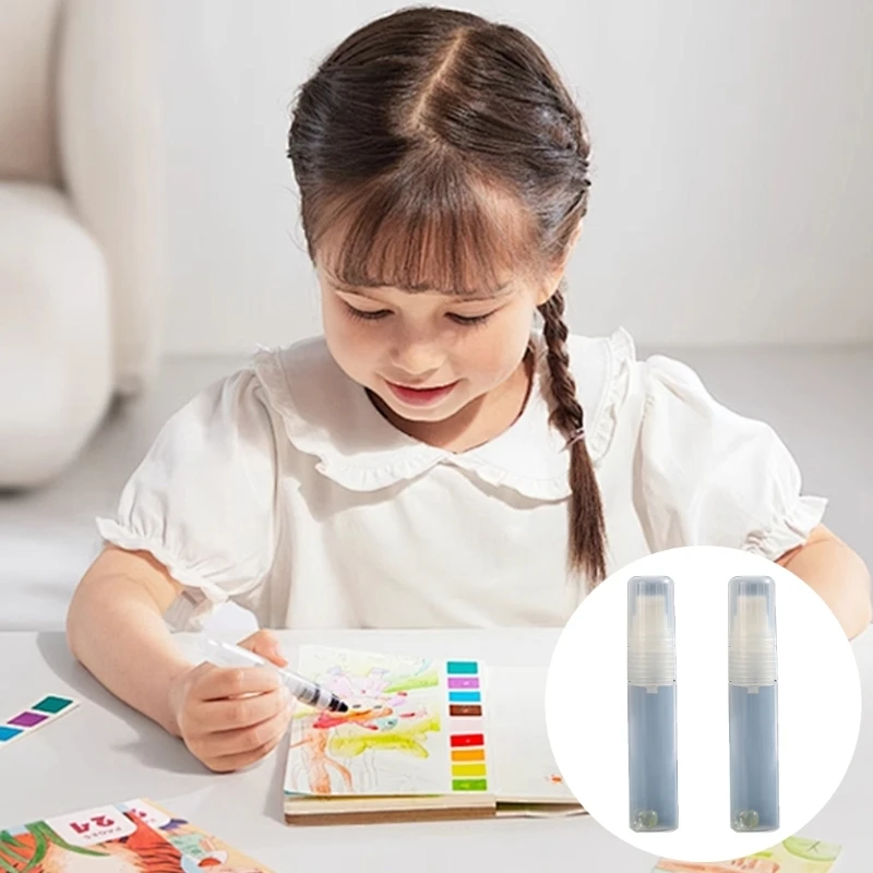 2 Pcs 15mm 플랫 헤드 빈 그림 마커 미술 용품 ​​리필 가능 페인트 펜