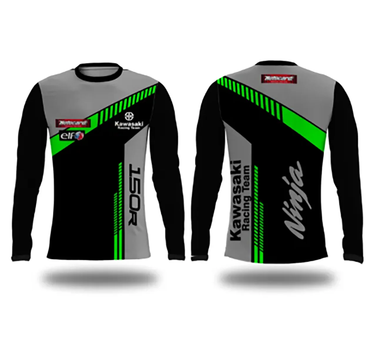 

2025 Kawasaki Men's Long-Sleeved Shirts 3D Trend Print T-Shirts Quick-Drying Breathable Outdoor Fitness Casual Sports Tops